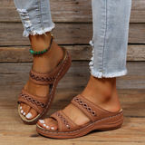 Rhetta - Sommersandalen mit Keilabsatz für Frauen – Braun