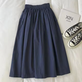 Martina – Weiter Rock mit hoher Taille – Marineblau