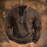 Jürgen  – Strickpullover mit Reißverschlussdetail – Braun