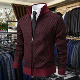 Maximilian | Premium-Strickjacke mit Reißverschluss – Rot