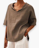 Damen Luftige Elegante Bluse | Sommer Blusen – Braun