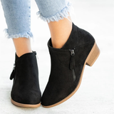 Stiefelette Damen Lederoptik Warm | Komfort Rutschfest – Schwarz