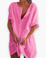 Damen Leichtes Strandkleid | Entspannt – Rosa