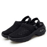 Henrike - Damen Slip-On Sneaker mit Mesh und Riemen – Schwarz