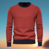 Maurizio™ Baumwollpullover Mit Geometrischem Muster – Eleganz Und Komfort Für Jedes Outfit – Rot