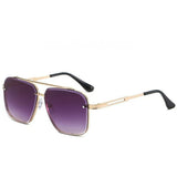RayForge – Retro Sonnenbrille Mit Farbverlauf Und UV400-Schutz – Gold Lila