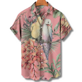 Michael | Hawaiianisches Kurzarmhemd mit floralem Allover-Print – Rosa