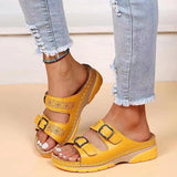 Orthoflex - Orthopädische Sandalen mit Doppel-Schnalle – Gelb