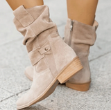 Eudora – Hochwertige Stiefeletten aus Wildleder – Apricot