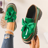 Glänzende grüne Slipper mit chunky gepolsterter Sohle – Grün