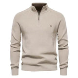 Gianni - Stilvoller Zip-Up Pullover – Khaki