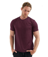 Herren Kurzarm Rundhals Einfach T-Shirt – Kastanienbraun