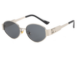 Vintage Damen Sonnenbrille – Klassisch, Klein & UV400 Schutz – Schwarz/Silber