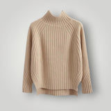 Damen Strickpullover | Moderner, lässiger Pullover mit Komfort – Beige