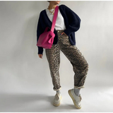 Haven - bedruckte Straight-Jeans für Damen – Leopard