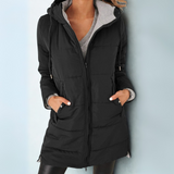 Nila™ - Lässige Daunenjacke mit Kapuze – Schwarz