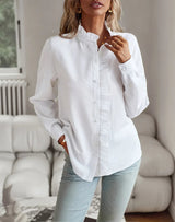 Chesley - Elegante und stilvolle gestreifte Bluse – Weiß