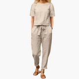 Luftiges Sommer Set für Frauen – bequem und stylish – Beige