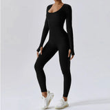 Lorien – Stylischer langärmliger Jumpsuit – Schwarz
