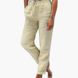 Sommerhose für Damen - Luftig, Locker & mit Tunnelzugbund – Beige