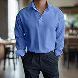 Tristan | Langarm-Polo für Herren – Blau