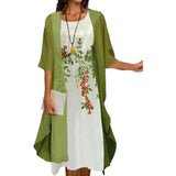 Venolia – Zweiteiliges Kleid Mit Blumenmuster – Grün