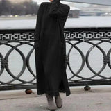Liana – Elegantes Maxikleid für kühle Tage – Schwarz
