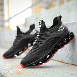 Shmuel - Lässiger Geometrischer Schnür Sneaker – Schwarz