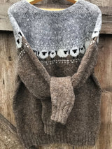 Nordic™ | Eleganter Wintersweater mit Schaf-Jacquardmuster – Grau