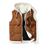 FULLER- Warme Herbst-Weste mit Kapuze – Braun