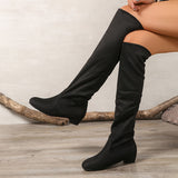 Overknee Stiefel Damen | Runder Zehenbereich mit Hohem Schaft – Schwarz