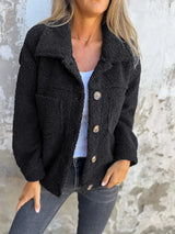 Damen Jacke Teddy Damen | Klassisch Komfortabel – Schwarz