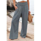 Quinley - Leinenhose mit Stretch – Grau