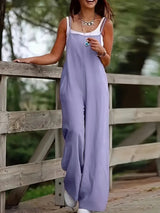 Elvyn – Vielseitiger Overall mit weitem Bein – Lila
