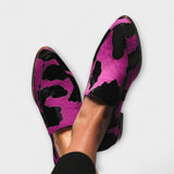 Chloe™ - Kuhmuster Loafers – Fuchsia