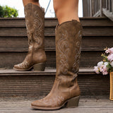 Kathleen | Gepolstert Runde Spitze Stiefel – Braun