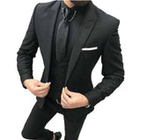 Herren Moderne Anzug | Dreiteilig – Schwarz