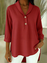 Claire - Bluse mit weicher Haptik und V-Ausschnitt – Rot