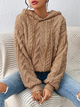 Kuscheliger Plüsch-Strickpullover – Camel