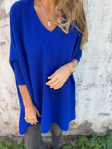 Caselle™ - Elegantes Locker Gestricktes Kleid – Marineblau