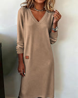 Albina™ – Wärme, Stil und Weiblichkeit in Einem Strickkleid – Khaki
