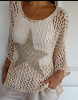 Stefanie™ Feminine Häkel Eleganz – Aprikose