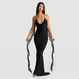 Erin | Langes Hängekleid – Schwarz
