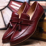 Tayvyan | Herren Retro Retro British Casual Loafers mit Quasten – Rot