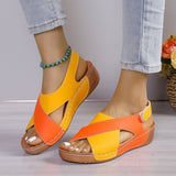 Angelie - Bequeme Damen-Keilschuhe in Schwarz und Weiß – Gelb Orange