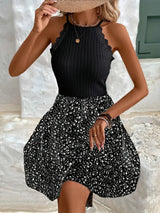 Novira – Neckholderkleid aus Baumwollstrick – Schwarz