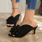 Methmi - Modischer Slip-On Mit Blumenmuster Und Hohem Absatz – Schwarz
