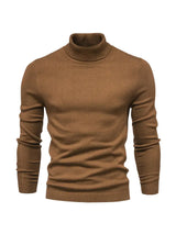 Pullover Herren Rollkragen Slim Fit | Langarm Smart Casual – Braun