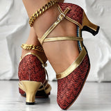 Taleia - Elegante Sandale Mit Klobigem Absatz – Rot