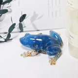 Frostone – Kristallfrosch Skulptur Für die Wohnraum Dekoration – Blau
